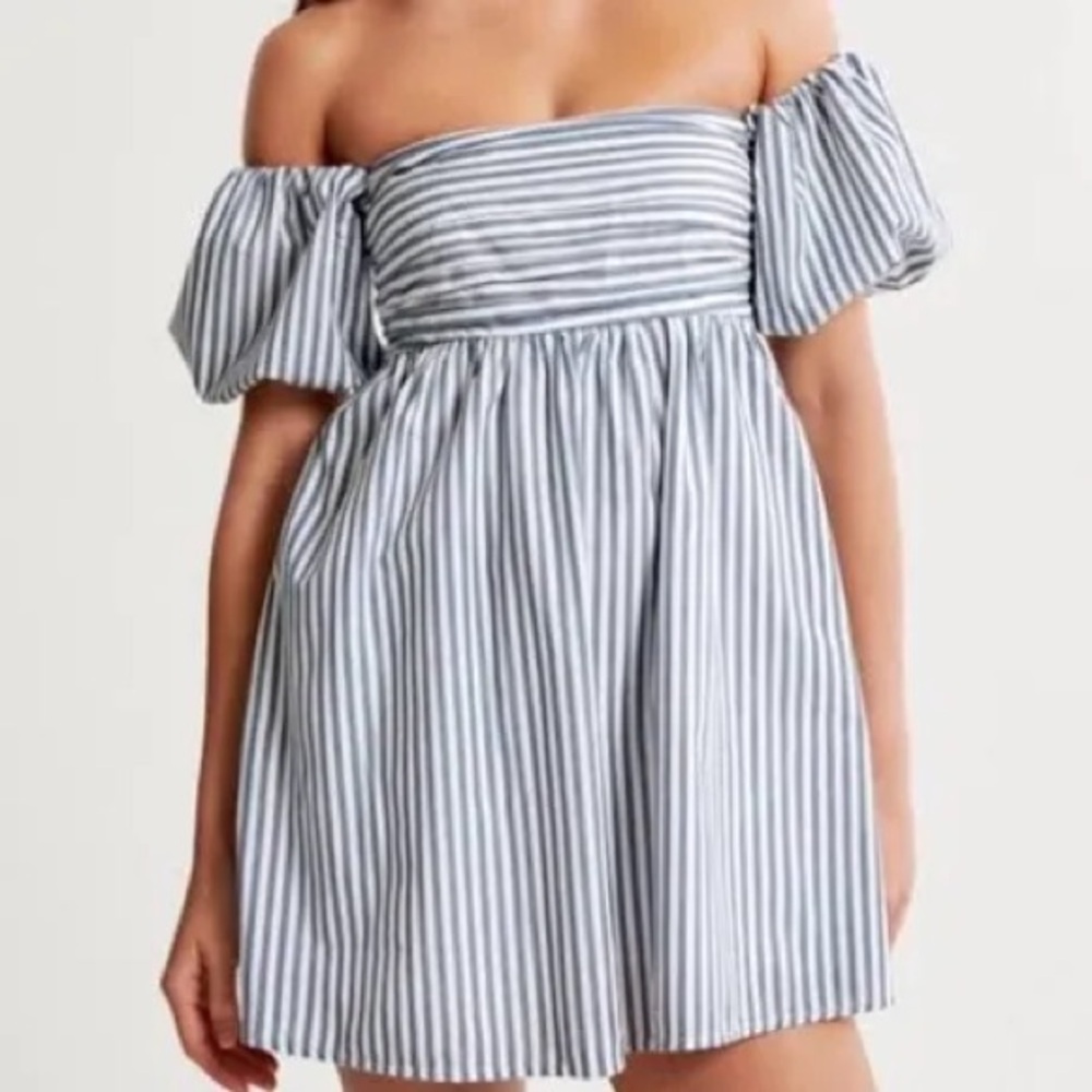 Abercrombie & Fitch Blue and White Striped Mini Dress